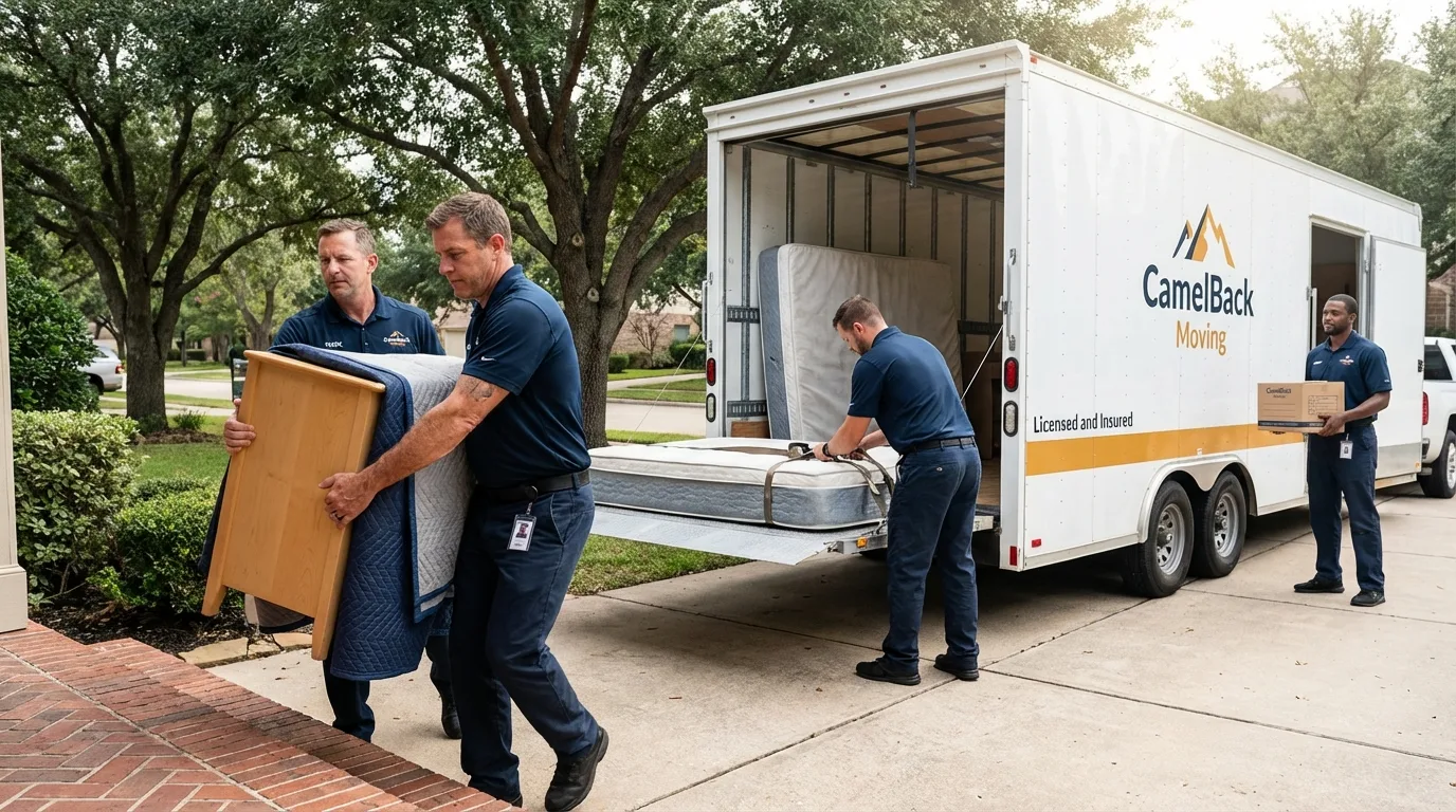 Crew loading residential truck for cross-state move from Nashville, TN